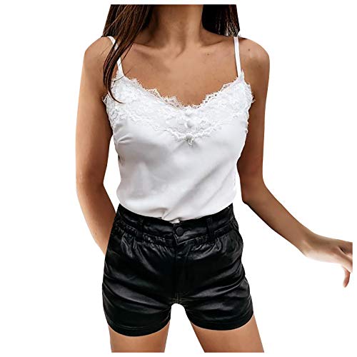 Bluse Mit Gummizug Am Saum Damen Damen Shirt Kurzarm Lässig Stilvolle Top Shirts Cop Tops (White, L)