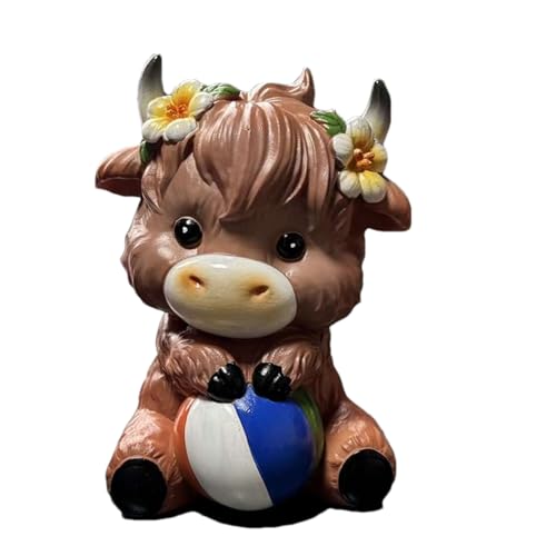 Highland Cow Statue | Highland Vieh Decor Ornament | Harztierfigur Für Rustikaler Heimatstil, Frühjahrs -Saisonales, Garten Im Freien, Schlafzimmer, Wohnzimmer