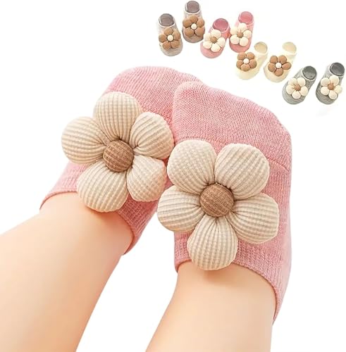 DRESHOW Mädchen Knöchel Socken Niedliche Blume Anti-Rutsch-Griff Niedrig Geschnitten Knöchelsocken für Baby Kleinkinder Mädchen 0-6 Monate
