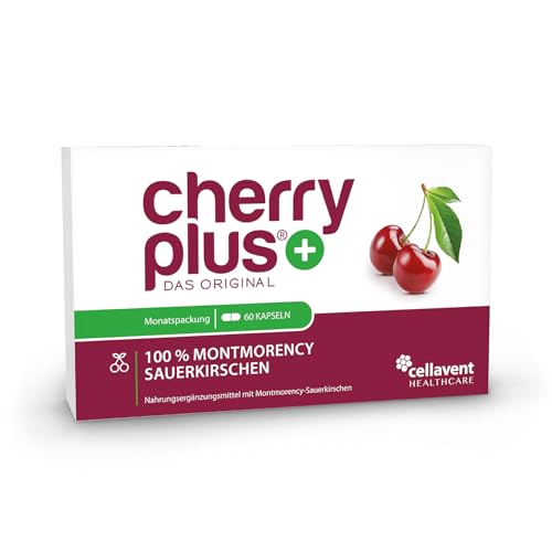 US-Montmorency-Sauerkirschen Kapseln – hochdosierter Sauerkirschen-Extrakt – 55.000 mg pro Tagesdosis – Cherry PLUS