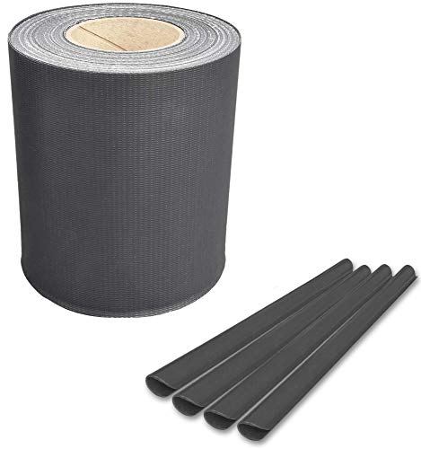 ALLEGRA Sichtschutz Garten 50 Meter mit 40 Clips Sichtschutzstreifen für Doppelstabmatten Zaun Gartenzaun Doppelstabmattenzaun Sichtschutzfolie Zaunfolie UV Beständig (Anthrazit Grau)