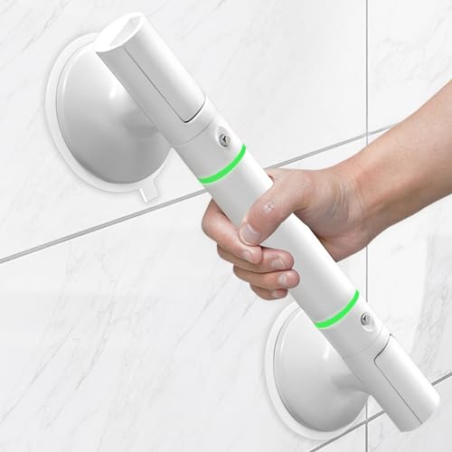 Aolawco Haltegriff Dusche Ohne Bohren für Senioren, Suction Grab Rails Handle for Bathroom Shower, Abnehmbarer Duschgriff mit Saugnapf, MAX 110KG Duschgriff Saugnapf