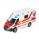 Majorette - Mercedes-Benz Sprinter Krankenwagen – Premium Modell, mit Licht & Sound, Gummireifen, viele Funktionen, originalgetreues Spielzeugauto für Mädchen und Jungen ab 3 Jahren, 213712001, Black