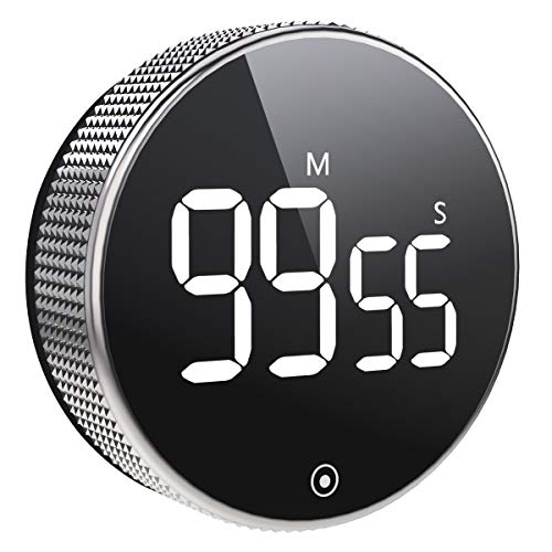 Vabaso Digital Kitchen Timer, Küchentimer Magnetisch, Eieruhr, Kurzzeitwecker, Große LED Bildschirm, Lauter Alarm, Ideal Kurzzeitmesser für Kochen, Backen, Sport, Studieren