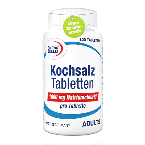 Kochsalz-Tabletten | Hochdosiert mit 1000 mg Natriumchlorid | Vorratspackung mit 100 Tabletten