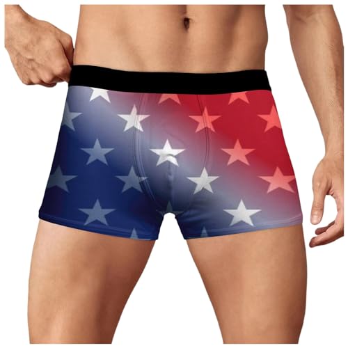 WKAYsIV Herren Retroshorts Schwarz atmungsaktiv, trendig, neuartige Digitale 3D-gedruckte -Unterwäsche Boxershorts Nachhaltig (Dark Blue, S)