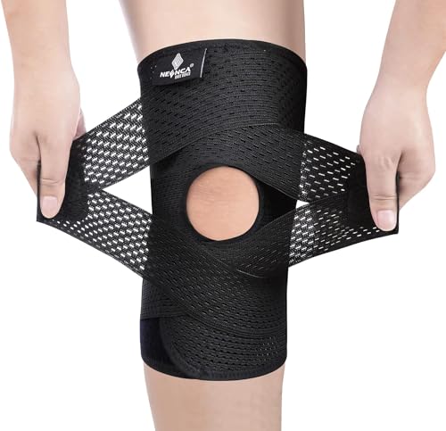 NEENCA Kniestütze für Knieschmerzen, Kompressions Kniebandage mit Luftgitterstoff, einstellbare Kniepackung mit Seitenstabilisatoren, ultra-weicher Verband für Meniskusriss,ACL,Arthritis Relief