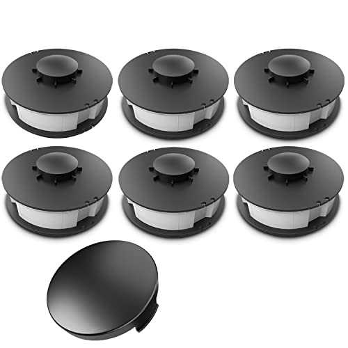 6 Stück Rasentrimmer Ersatzspule/Doppel - Fadenspule + Haube passend für ALDI Gardenline Elektro Rasentrimmer GLR 450 451 452 453 454 455 456 457 458 459 450/1 450/2 450/3 450/4 450/5