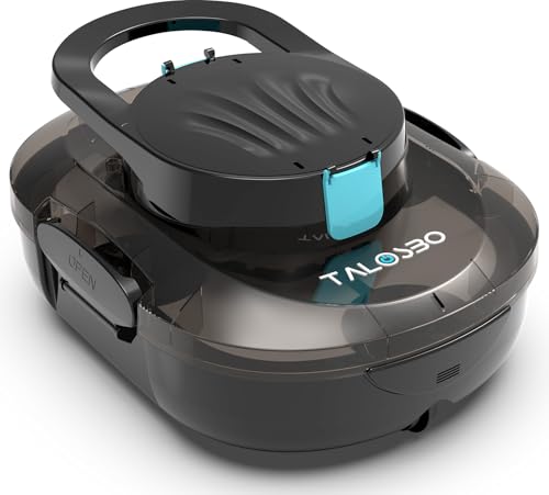 TALOSBO Pleco S1 Poolroboter Akku, Leichter Poolsauger mit Dual-Antriebsmotoren, 80 Min Reinigungszeit, 2,5 Stunden Ladezeit, Auto Parken Poolreiniger für Flache Böden Pools