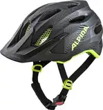Alpina Carapax JR. - Leichter, Robuster & Sicherer Fahrradhelm Mit Fliegennetz & Optionalen LED-Licht Für Kinder, Black-neon-Yellow, 51-56 cm