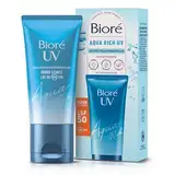 Biore Aqua Rich UV - Leichtes Feuchtigkeitsfluid für das Gesicht - Sonnenschutz - Lichtschutzfaktor LSF 50 - UVA/UVB - Funktioniert unter Make-Up - Nicht-fettend