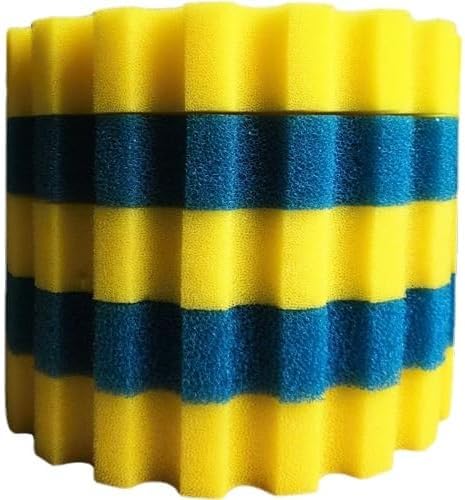 CPF-10000 Teichfilter Schwämme – Biologische Filterschaum Pads für CPF-10000 Druckteichfilter, Teichfilter Medien, Dual-Dichte Schwamm Ersatz (3 x Gelbe Fein- & 2 x Blaue Grob-Schwämme, Ø 26 cm)