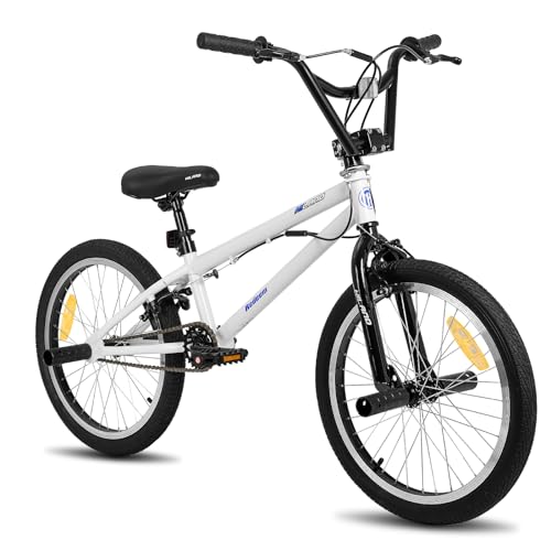 Hiland 20 Zoll BMX, 360° Rotor-System, Freestyle, 4 Stahl Pegs, Kettenschutz, Freilauf weiß kinderfahrrad