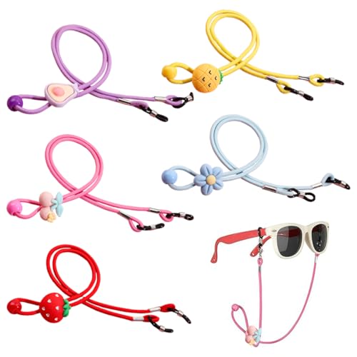 ZORVUJI Brillenband Kinder Verstellbar 5 Stück, Mädchen Junge Brillenkordel für Lesebrille & Sonnenbrille, Brillenschnur Sport Brillenkette