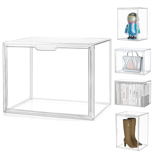Siyecioa Acryl Vitrine Schaukasten Transparent, Vitrine mit Tür Für Action Figuren Spielzeug, Figuren, Modellautos, MiniFiguren, Sammelfiguren (45×33×33cm)