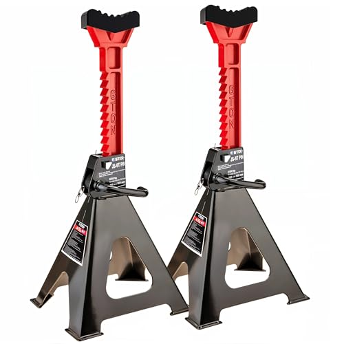 Stix Tool Unterstellböcke JS-6T PIN - 6 Tonnen Tragkraft, höhenverstellbar 385–560 mm, mit Sicherheitsbolzen, 2 Stück Abstellböcke Werkstatt