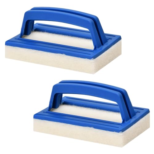 YZDZSW Poolbürste, 2 Stück Poolreinigung Handschrubbe, Schwimmbad Bürste mit Griff, Teich Bürste, Reinigungszubehör für Poolwand und Poolboden, Schwamm