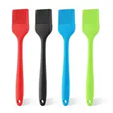 BBQ Backpinsel, 4 Stucke BBQ Backpinsel, Silicone Basting Pastry Brush für BBQ, Grill, Backen, Kochen (4 Farben)