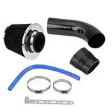 Auto Sportluftfilter, 76mm 3 Zoll Universal Luftkühlung Lufteinlassfilter Kit, Universal Kohlefaser Lufteinlasssystem mit Schlauch (Kohlenstoff-Muster)