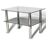 vidaXL Couchtisch Glas 2 Ebenen Tisch Beistelltisch Wohnzimmertisch Glastisch