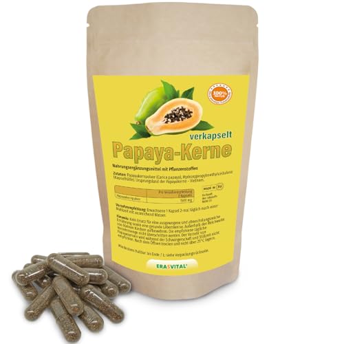 Papaya-Kerne verkapselt 540 Kapseln Papaya-Pfeffer Papaya-Samen ACHTUNG Keine Hybrid Samen Rohkost Vegan (540 stück (1 er Pack))