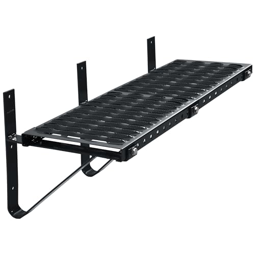 Parotec Dachtritt - Dachtritte für schornsteinfeger - Laufrost Dachtritt - Steigtritt Kaminpodest 150 cm Komplett für Kamin/Wand (RAL 7016 - Anthrazit)