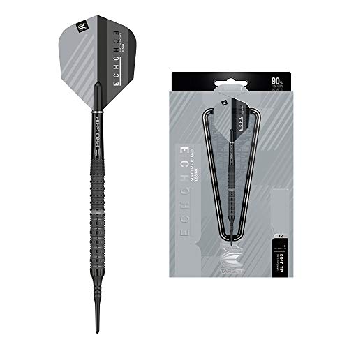 Target Darts Echo 14 18G 90% Wolfram Soft Tip Darts-Set, Schwarz und Grau, 210060