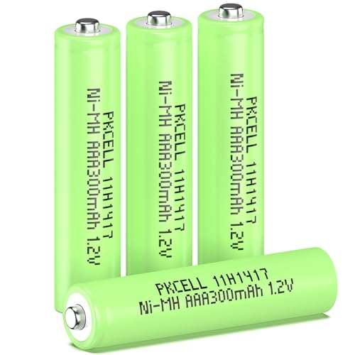 PKCELL AAA Wiederaufladbare Batterie 300mAh NI-MH 1.2V Batterie,vorgeladene Batterie für Garten Solar Licht Lampe,4 Stück