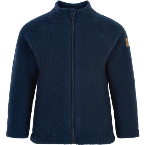 Mikk-line Walkjacke 92 Blue Nights | Oeko-TEX Standard 100 | Babyjacke mit Reißverschluss für Baby und Kinder | 95% Wolle - 100% mulesingfrei Merinowolle | Für Mädchen und Jungen | Umkehrbare Bündchen