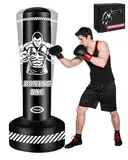 Boxsack Stehend Erwachsene, 180cm Freistehend Boxing Bag Aufblasbare Stehender Boxsack Kickboxing Taschen für MMA Muay Thai Fitness Taekwondo Frauen Männer Box trainingsgeräte