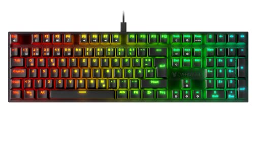 Oversteel - KOVAR USB Gaming Tastatur, RGB beleuchtet, mechanischer Schalter Outemu Red, Anti-Ghosting, Deutsches Layout PC/MAC/Android