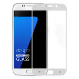 doupi FullCover Panzerfolie für Samsung Galaxy S7, Preimium 9H Hartglas HD Displayschutz Anti Kratzer Glas Schutzfolie, weiß