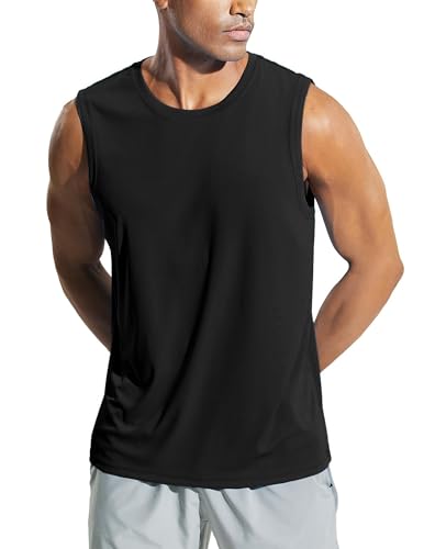 Weardear Gym Tank Top Herren Hawaii Hemd Muskelshirt Trainingsshirt Tanktop Schnelltrocknendes Gym Sleeveless Funktionsshirt Sport Schwarz XXL