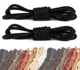 GOODSALEOK Baumwollwachs Schnürsenkel für Lederschuhe 2.5 mm Dünne Oxford Business Schnürsenkel Formelle Kleidung für Männer und Frauen Schwarz 100CM
