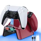 Fachixy PS5 Controller Ladestation, PS5 Ladestation mit 2 Stunden Schnelllade-Ladechip, PS5 Controller Ladestation mit separatem Stecker und Kabel, mit LED-Ladestatusanzeige-Licht