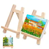 JIAAXYC Staffeleien, 2 Stück Mini-Holzstaffelei, Kleine Tischstaffelei, Staffelei aus Holz, Schreibtisch-Staffelei, für Visitenkarten, Fotoalben, Tischdekorationen, 15x20cm