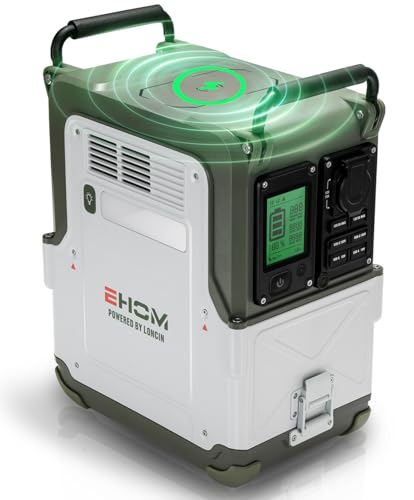 EHOM Tragbare Power Station EP600, 512Wh Solar Generator LiFePO4, 2X 600W(Spitze 1200W) AC Ausgang, 2X 100W USB-C, 1.2m Fallschutz, Mobile Stromversorgung für Reise, Camping, Outdoor & Wohnmobil