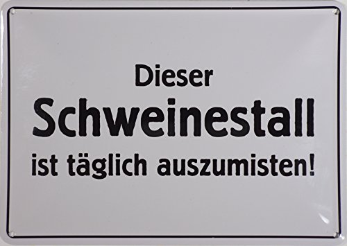 RV Blechschild 10x15 cm Dieser Schweinestall Spruch Sprüche Sign Blechschilder Schild Schilder 040