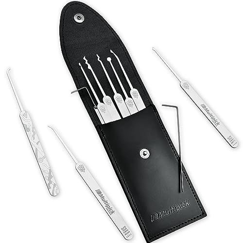 MULTIPICK ELITE 11 Profi Dietrich Set - [11 Teile | 0,6 mm] Made in Germany - Lockpick Tool, Schlösser knacken - Lock Picks inkl. Spanner - Schloss picking - Pick Set - Lockpicking Kit