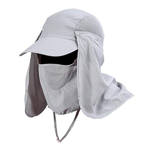 VGEBY Sonnenblende, abnehmbar, 3-in-1, Vollkappe, UV-Schutz, vollständiger Schutz, Gesicht, Hals, atmungsaktiv, schnelltrocknend, für Outdoor, Angeln, Wandern