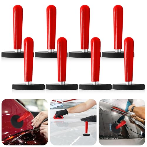 LEKEFETO 8 Stück Auto Montagemagnet: Verpackungs Gripper Magnethalter, Montagemagnette Magnet, Folierungs Werkzeug für Folieren Folie, Car Wrapping, Auto Folie DIY, Auto Folie Wrap, (Rot)