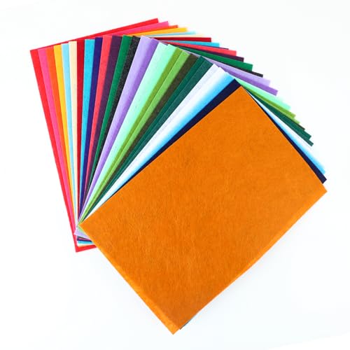 Wenrescry Bastelfilz Set - 40 Farben, A4 Filzplatten - Filzstoff und Vliesstoff zum Basteln, ideal für DIY Handwerk und Nähen Projekte, Filz zum Basteln