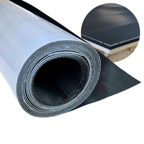 HSS® EPDM Dachbahn EasyStick 5m² Dachfolie selbstklebend gewebeverstärkt, Alterungs -, Korrosions - und UV-Beständig, KSK, (100cm Breite x 5m Länge)