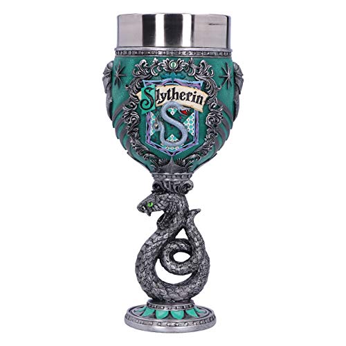 Nemesis Now Harry Potter Slytherin Hogwarts House Collectable Goblet, Harz, Grün Silber, 1.25 picometer