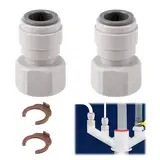 Wasseradapter, Innengewinde 1,27 cm BSP auf 12 mm, Wasserleitung, Sanitärarmaturen, Wasseradapter, Filter, Gartenbewässerung, Autowäsche, Wohnmobil, Sanitär-Armaturen, Weiß, 2 Stück