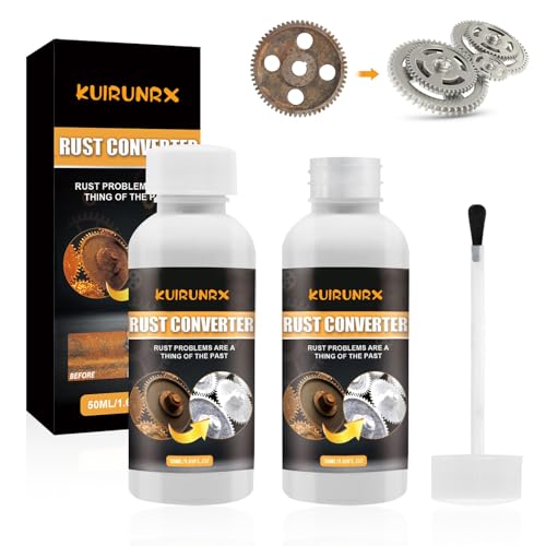 KUIRUNRX Rostumwandler, Rostumwandler Auto, Rostkonverter mit Pinsel, High Performance Protective Metal Prevents Rust 50ML, Entrosten von Konvertern, Autos, Fahrrädern, Zäunen usw (2 Stück)