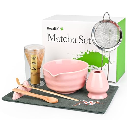 Matcha-Schneebesen-Set – Japanisches Matcha-Tee-Set für den Haushalt für Teeliebhaber (Pink)