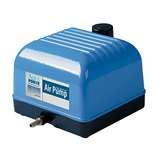 AquaForte Hi-Flow V-60 Luftpumpe, Aluminiumgehäuse, Leise und Leistungsstark, Leistung 35 Watt, Kapazität bei 2 Meter 40 Liter pro Minute, Maximaler Teichinhalt 36 m3, Nicht Verstellbar