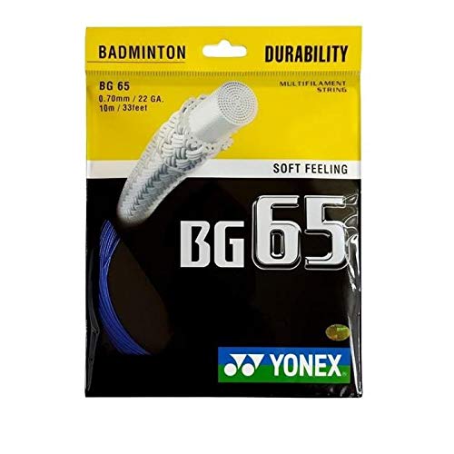 Yonex BG65 Saite für Badmintonschläger, 0,7 mm, 10 m, Königsblau