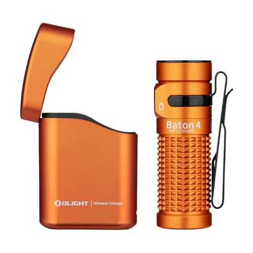 OLIGHT Baton 4 kit Mini LED Taschenlampe Wiederaufladbare mit dimmbarem Ladecase, Handlampe bis zu 190 Tage Laufzeit, 1300Lm 170m Leuchtweite superhell klein Flashlight für Alltag, IPX8